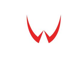 Logotipo do negócio de cartas de w e modelo de símbolos vetor