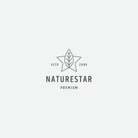 modelo de design de ícone de logotipo de linha estrela da natureza vetor