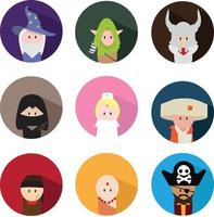 ícones de jogo de avatar de personagem