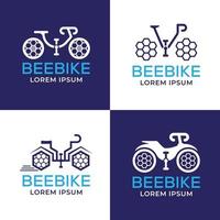 ilustração vetorial de design de logotipo de bicicleta, logotipo mínimo de modelo de logotipo de ciclo de abelha. vetor