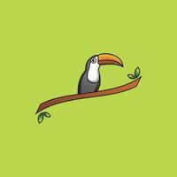 inspiração de design de logotipo de pássaro tucano. com um estilo plano e elegante vetor