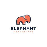 inspiração de design de logotipo imobiliário de elefante moderno e minimalista vetor