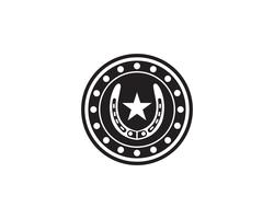 Logotipo de sapatos de cavalo preto e modelo de vetor de símbolos