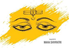 mão desenhar hindu maha shivratri senhor shiva olhos esboço design de cartão vetor