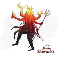 mão desenhar senhor shiva bênçãos maha shivratri fundo do cartão de férias vetor