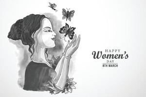 feliz celebração do dia internacional da mulher para design de jovem vetor