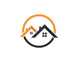 Modelo de ícones de logotipo de edifícios residenciais em casa