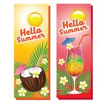 Olá bebidas de verão banner vetor