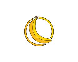 Bananan fruits vector logo de modelo