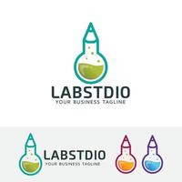 design de logotipo de vetor de estúdio de laboratório