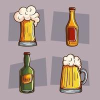 pacote de ícones com cervejas vetor