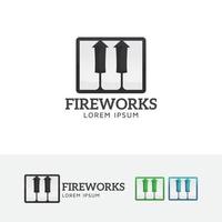 design de logotipo de fogos de artifício de música vetor
