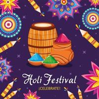 festival holi comemorar vetor