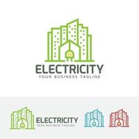 design de logotipo de vetor de cidade elétrica