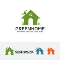 design de logotipo de casa verde vetor