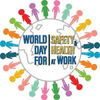 design de cartaz para o dia mundial da segurança e saúde no trabalho vetor
