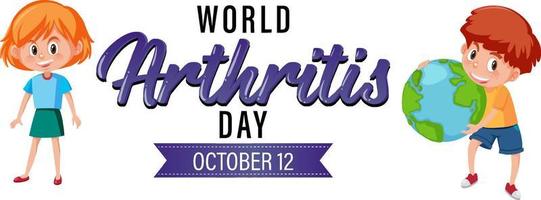 design de banner de palavra do dia mundial da artrite vetor
