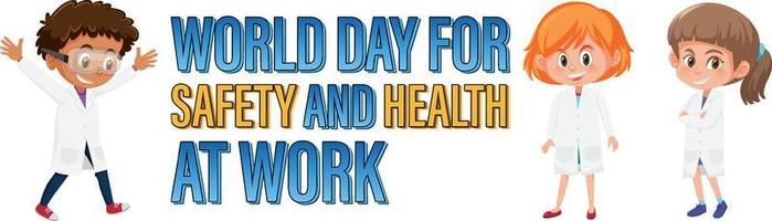 design de pôster para o dia mundial da segurança e saúde no trabalho com crianças vetor