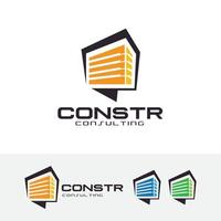 design de logotipo de consultoria de construção vetor