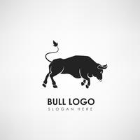 Modelo de logotipo do conceito de touro. Rótulo para equipe de esporte, empresa ou organização. Ilustração vetorial