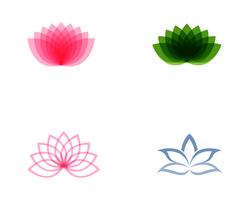 Modelo de vetor de logotipo e símbolos de flor de lótus