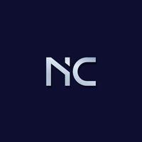 design de logotipo de vetor de letras nc