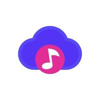 streaming de música, ícone de nuvem em branco vetor