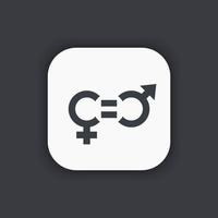 ícone de equidade de gênero, pictograma vetorial vetor