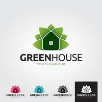 modelo de logotipo de casa verde mínimo - vetor
