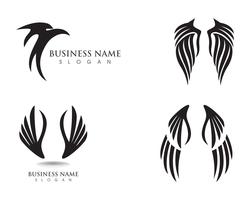 Vetor de modelo de logotipo e símbolos de falcão de asa de águia