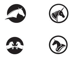 Cabeça de cavalo preto Logo Template Vector