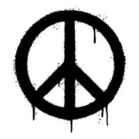 símbolo de paz graffiti pulverizado isolado no fundo branco. ilustração vetorial. vetor