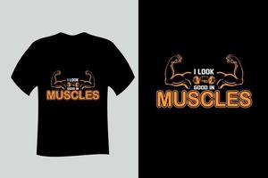 design de camiseta de fitness de ginásio vetor