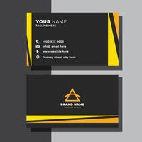cartão de visita preto amarelo simples e limpo vetor