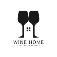 design de logotipo de ilustração de casa de armazenamento de vinho vetor