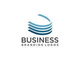 abstrato letra inicial u logotipo. fundo branco de forma geométrica azul. utilizável para logotipos de negócios e branding. elemento de modelo de design de logotipo de vetor plana.