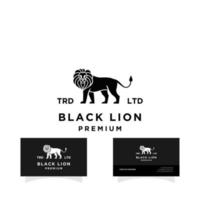 design de logotipo de animal leão preto vetor