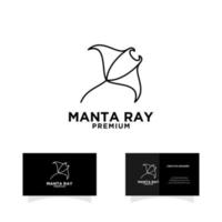 logotipo de linha preta manta ray premium vetor