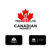 logotipo da propriedade canadense de bordo vermelho vetor