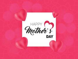 belo design de logotipo com fundo de corações para postagem de mídia social feliz dia das mães