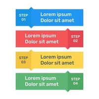 passo rótulos ícone infográfico em design plano vetor