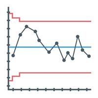 ícone plano do gráfico de funções, design editável vetor