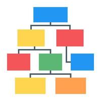 um ícone moderno de infográfico de fluxo de trabalho em design plano vetor