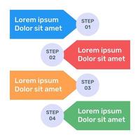 passo rótulos ícone infográfico em design plano vetor