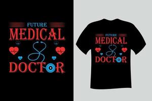 design de camiseta do futuro médico vetor