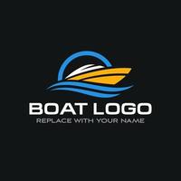 logotipo do barco com fundo preto vetor