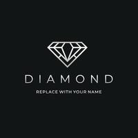 logotipo de diamante com fundo preto vetor