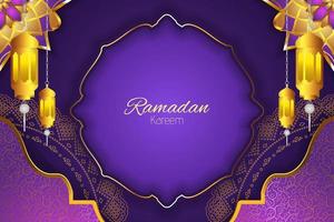 fundo ramadan kareem estilo islâmico cor roxa com elemento vetor