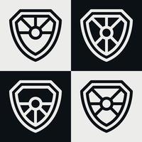 cenografia de coleção de modelo de ícone de logotipo de escudo, estilo de linha genérico vetor