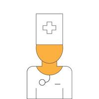 gráficos vetoriais de ilustração de personagem de desenho animado médico, enfermeiro ou médico vetor